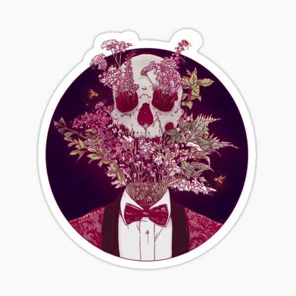 Skull Blossom Sticker