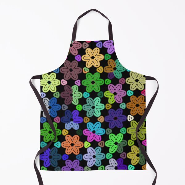 Item preview, Modern Rainbow Daisies Golden Yellow Green Orange On Black designed and sold by LaurenWDesigns.