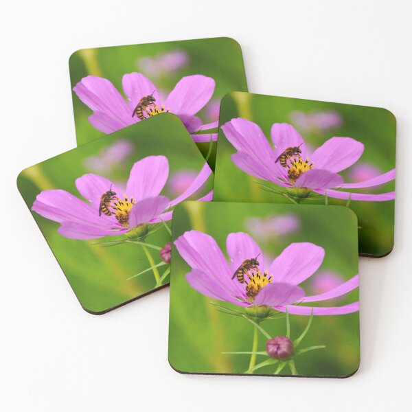 Item preview, A bee on a purple flower | nature photography designed and sold by Mii-pics.