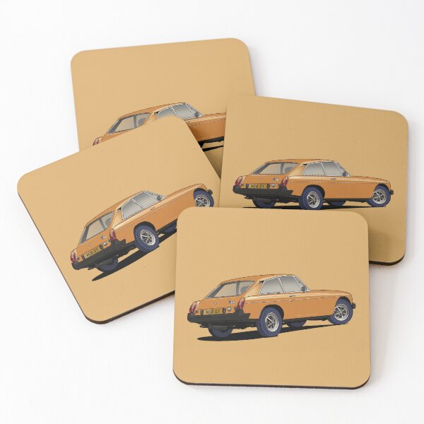 Item preview, MG MGB GT Coupé in harvest goid designed and sold by Webazoot Industries - Car Art.