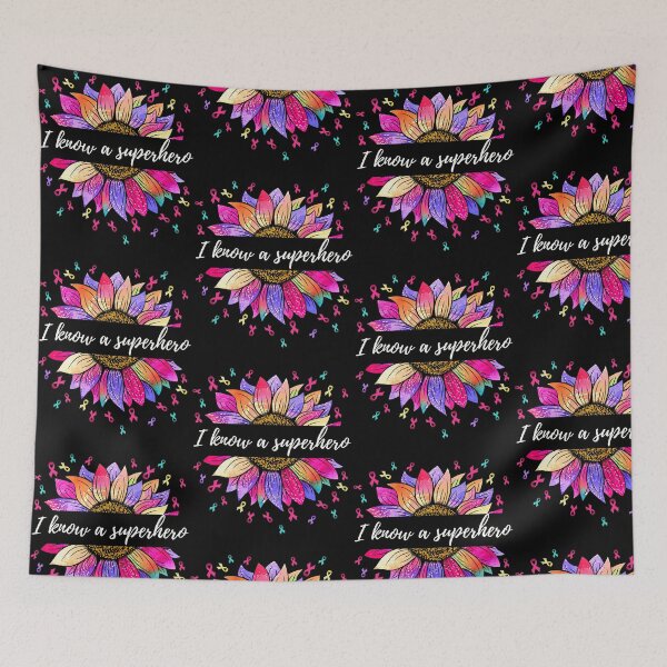 Item preview, I know a superhero, Beautiful colorful breast cancer design designed and sold by reka88.