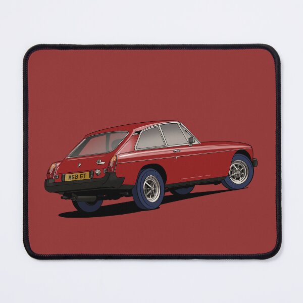 Item preview, MGB GT classic British sports car in Burgundy red designed and sold by Webazoot Industries - Car Art.
