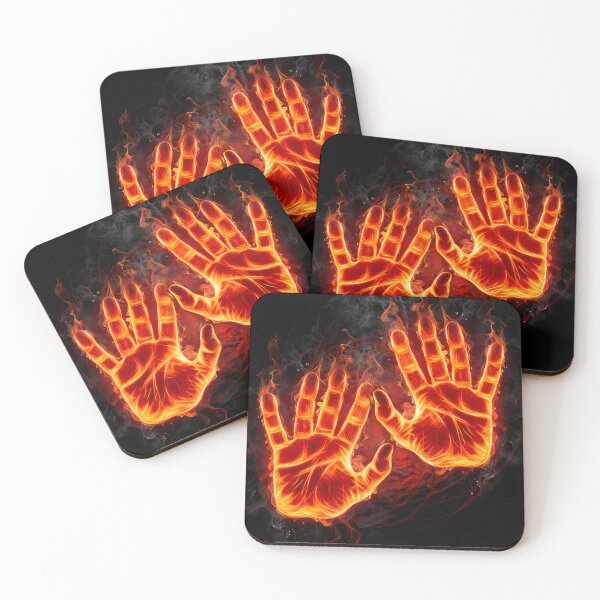 Item preview, Burning Hands.. a pair of halloween hands engulfed with flames designed and sold by Wonder & Whimsy.