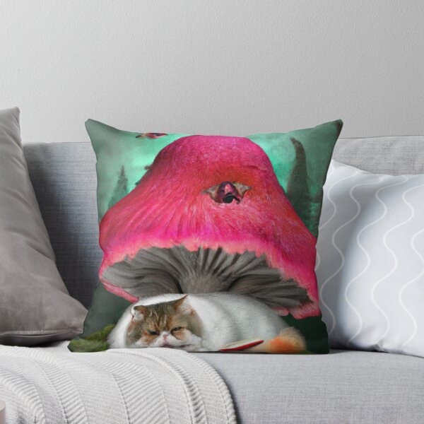 Item preview, Wilfred the Cat, reading under a mushroom (Fantasy) designed and sold by thecatandkettle.