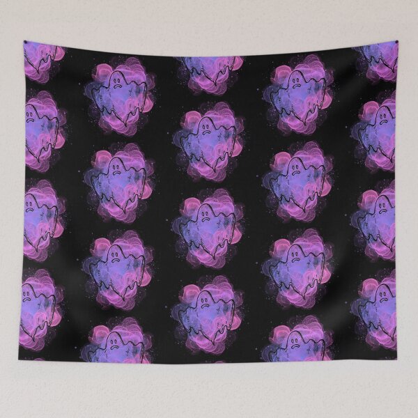 Item preview, Sad Halloween Ghost in Bright Purple Pink Fog designed and sold by CreativNode.