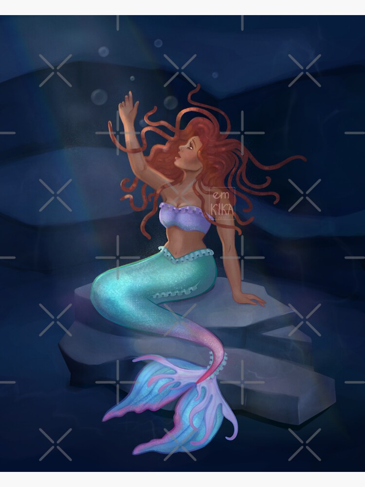 "Arial mermaid, part of your world" Sticker for Sale by emkika | Redbubble