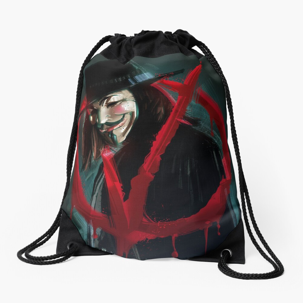 V for Vendetta Drawstring Bag