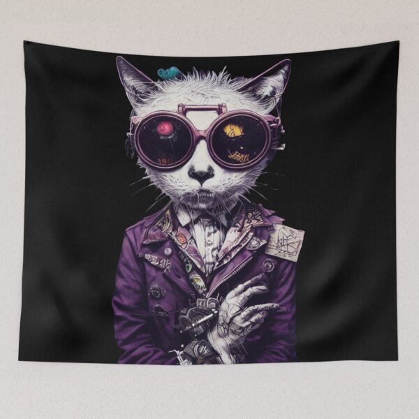 Item preview, Graffiti Punk Rock Pop Cat Animal designed and sold by TheWildFlix.