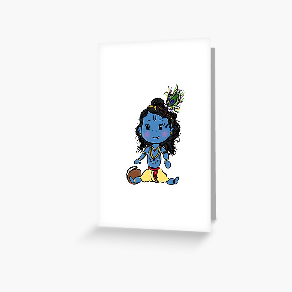 Little krishna running wall sticker size (67x91 cm)