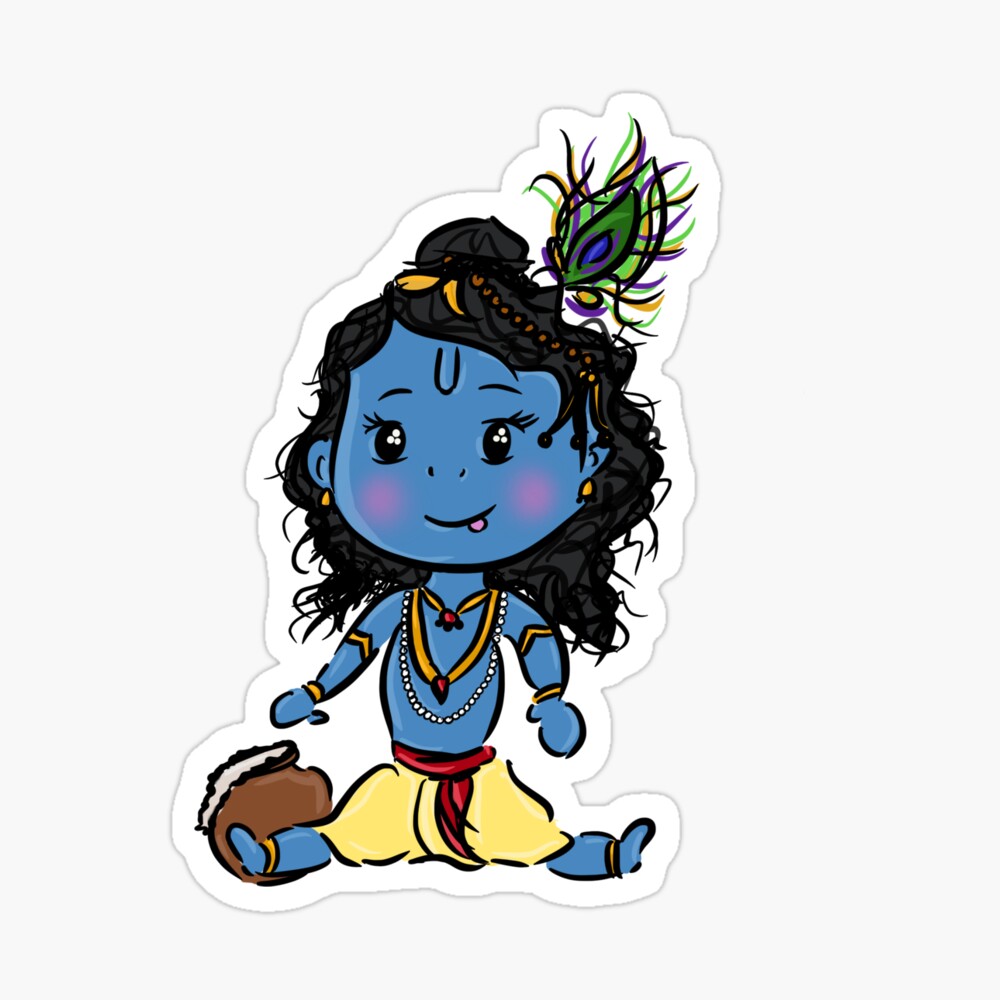 ArtStation - Little Krishna drawing ❤️ Janmashtami special