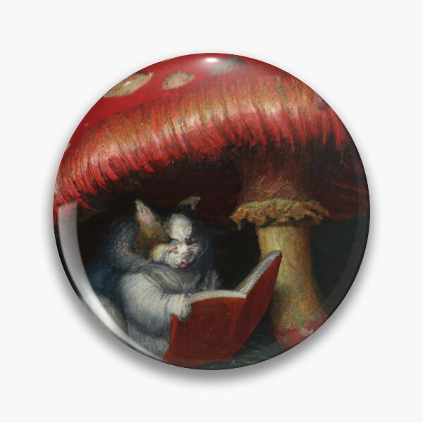 Item preview, Lewis the Cat, reading under a mushroom (Baroque) designed and sold by thecatandkettle.