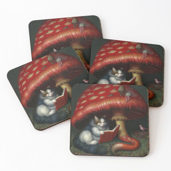 Item preview, Lewis the Cat, reading under a mushroom (Baroque) designed and sold by thecatandkettle.