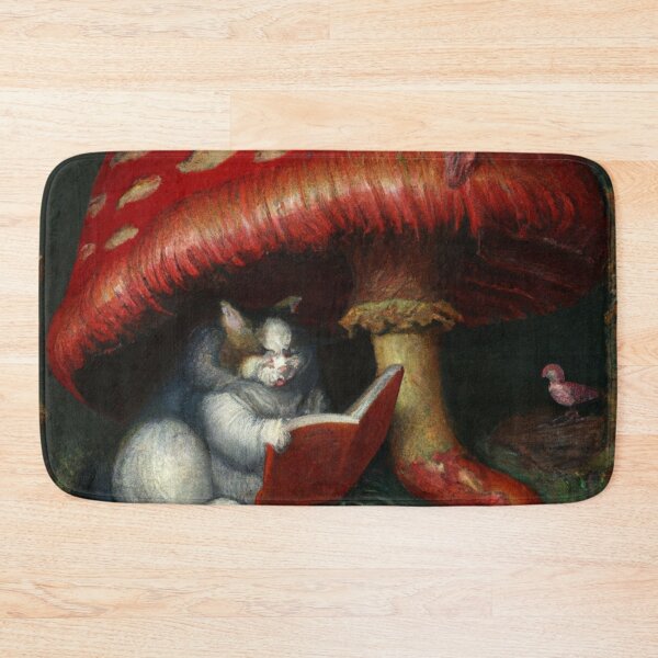 Item preview, Lewis the Cat, reading under a mushroom (Baroque) designed and sold by thecatandkettle.