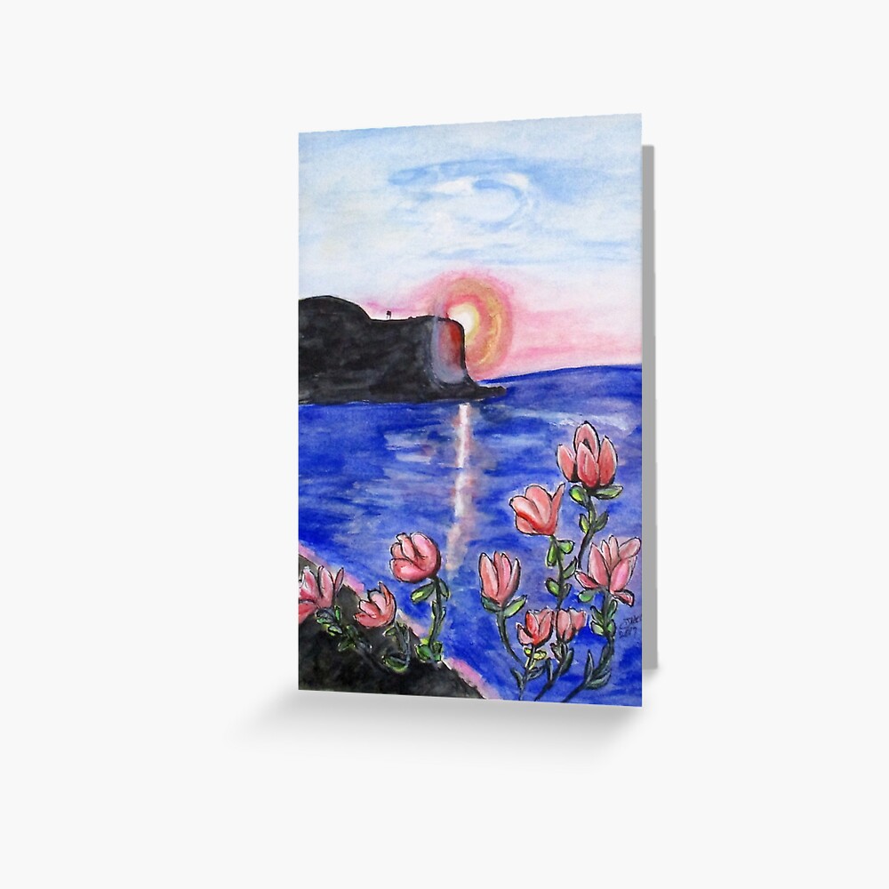Pink Sunset Greeting Card