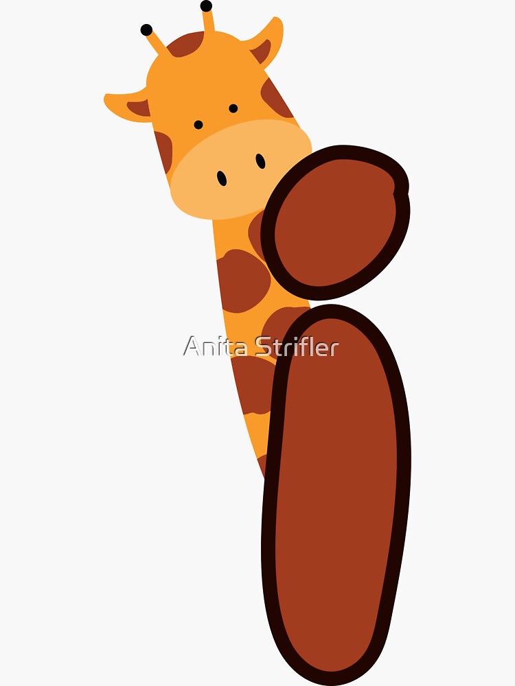Giraffe Monogram Letter H Sticker for Sale by Anita Strifler