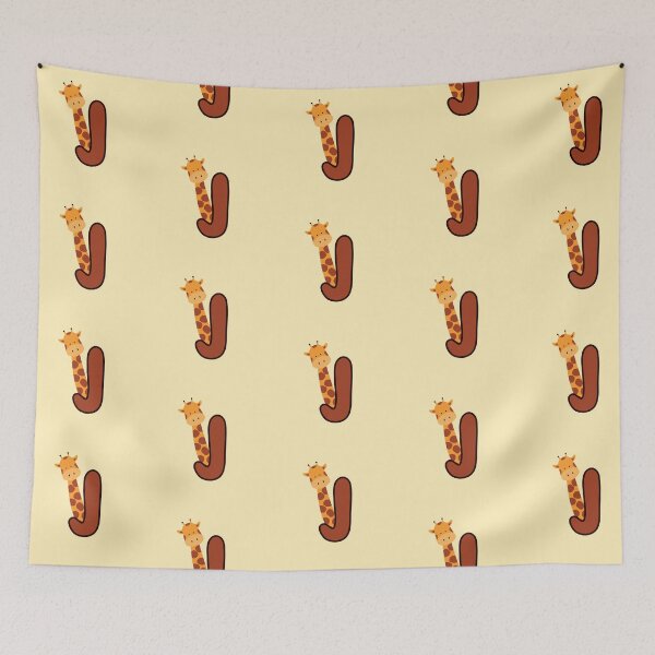 Item preview, Giraffe Monogram Letter J designed and sold by Lyssarien.