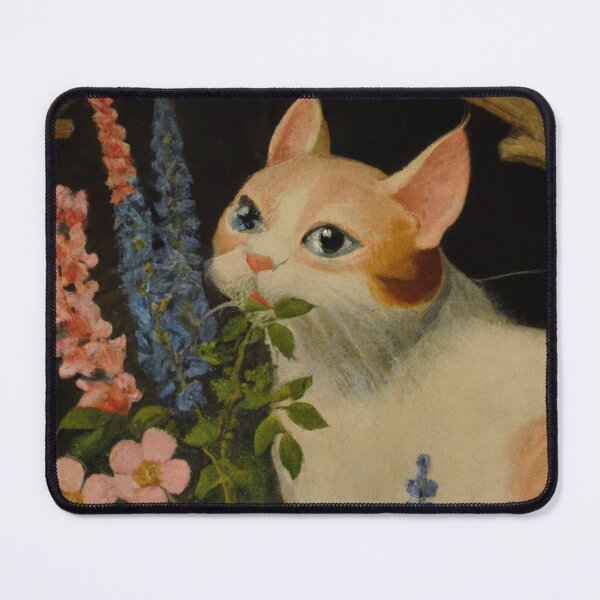 Item preview, Lena the Cat, smelling the flowers (Baroque) designed and sold by thecatandkettle.