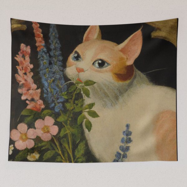 Item preview, Lena the Cat, smelling the flowers (Baroque) designed and sold by thecatandkettle.