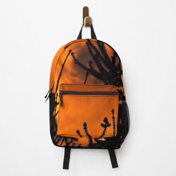 Item preview, Fir in front of an orange sky | nature photography designed and sold by Mii-pics.
