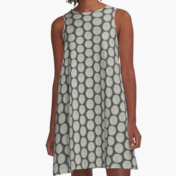 Aztec Calendar Stone - Ancient History Illustration A-Line Dress
