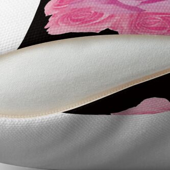 Coussin 'Rose is a rose' : autre vue