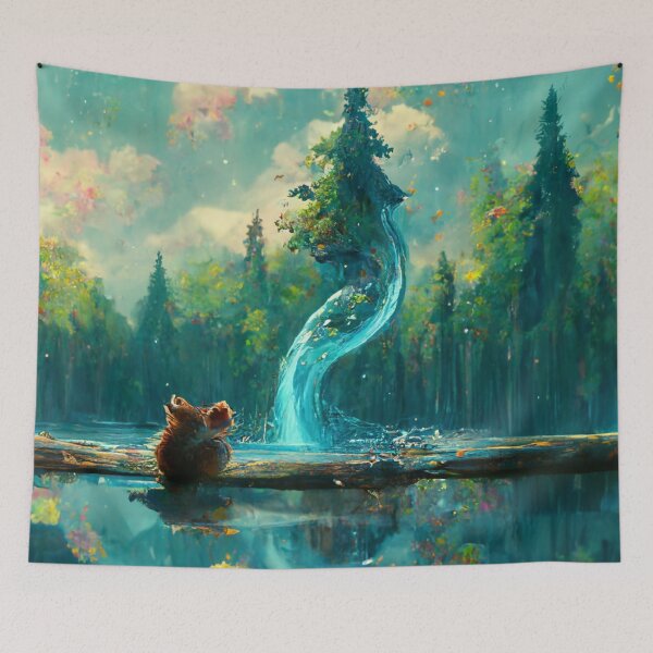 Item preview, Squirrel By The Fountain, Pet Art designed and sold by Pet Shelter.