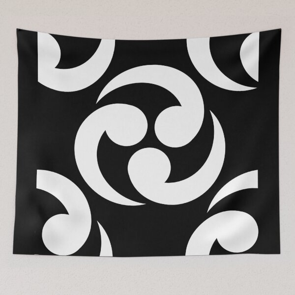 Item preview, Black and white traditional Japanese spiral pattern designed and sold by RaionKeiji.