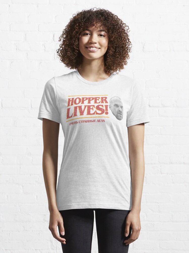 Discover Stranger Things 4 Hopper Lives Left Portrait Logo | Essential T-Shirt 
