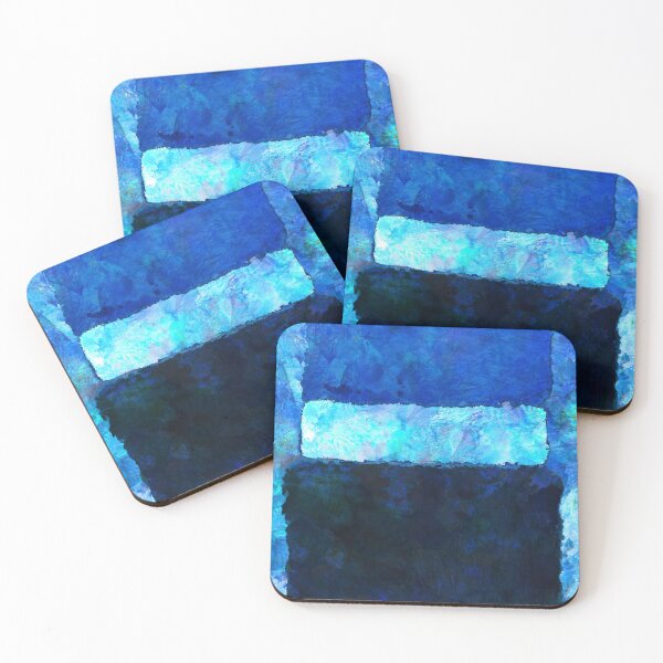Item preview, Vertical Blue Color Blocks Modern Abstract Art designed and sold by Sharon Cummings Art.