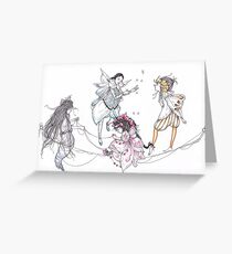 midsummer night's fairies Greeting Card