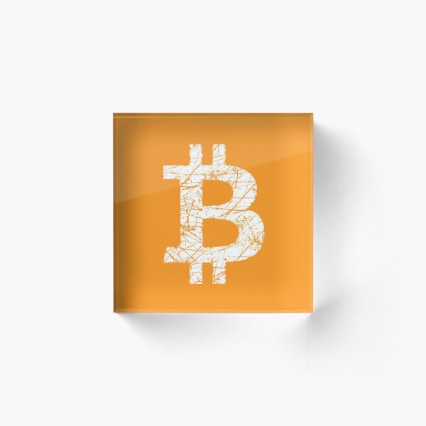 Bitcoin Currency Symbol Acrylic Block