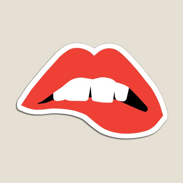 Biting the Lower Red Lip Magnet