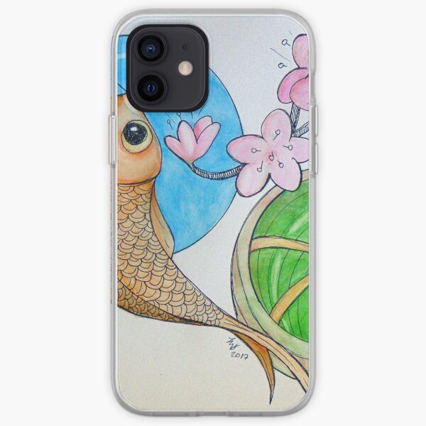 Karp and Cherry blooms iPhone Soft Case