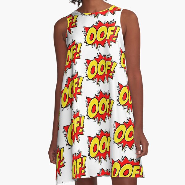 Oof Action Comic A Line Dress By Platnix Redbubble - roblox oof dresses redbubble