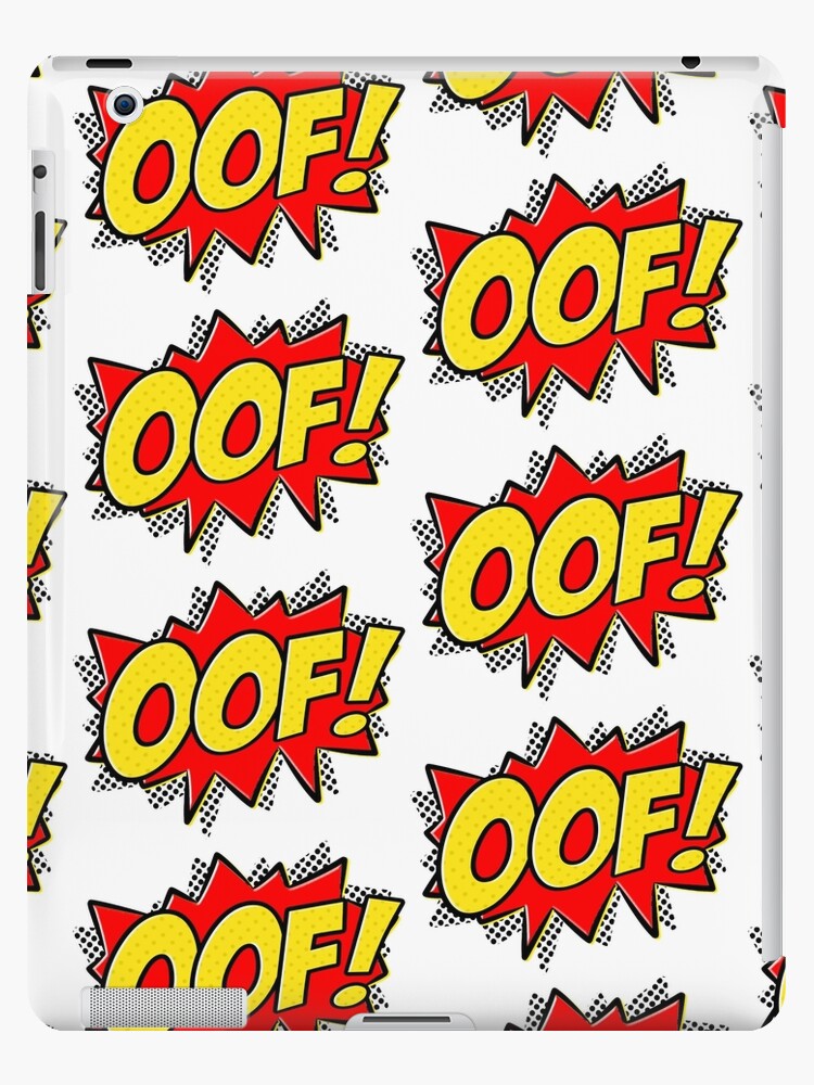 Oof Action Comic Ipad Case Skin By Platnix Redbubble - oof roblox death sound meme sleeveless top by cooki e redbubble