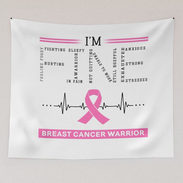 Item preview, I'm Fine Breast Cancer Warrior Support Breast Cancer Awareness Gifts designed and sold by rechardtee.