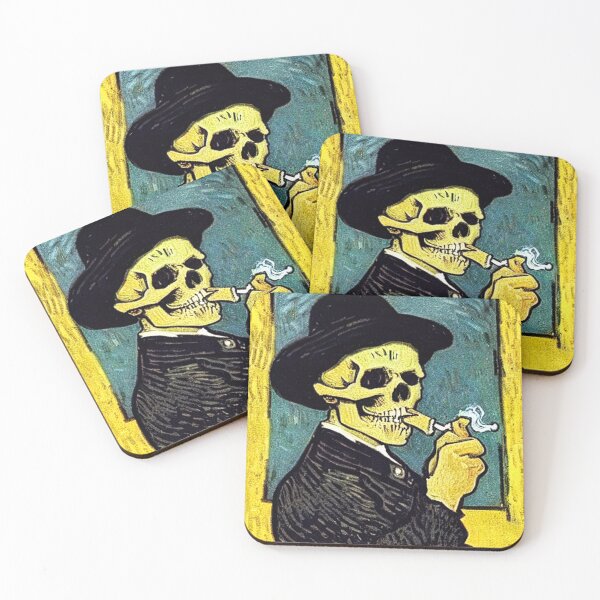 Item preview, Smoking skull portrait paint designed and sold by FineArtLoverr.