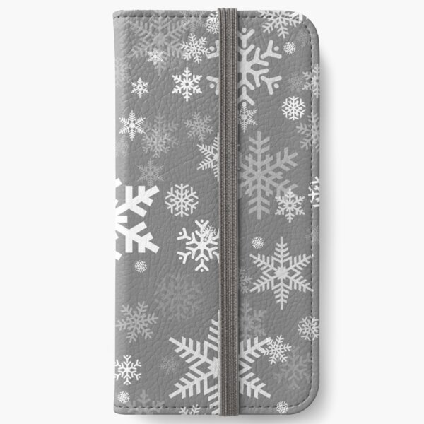 Snowflakes Pattern in Grey iPhone Wallet