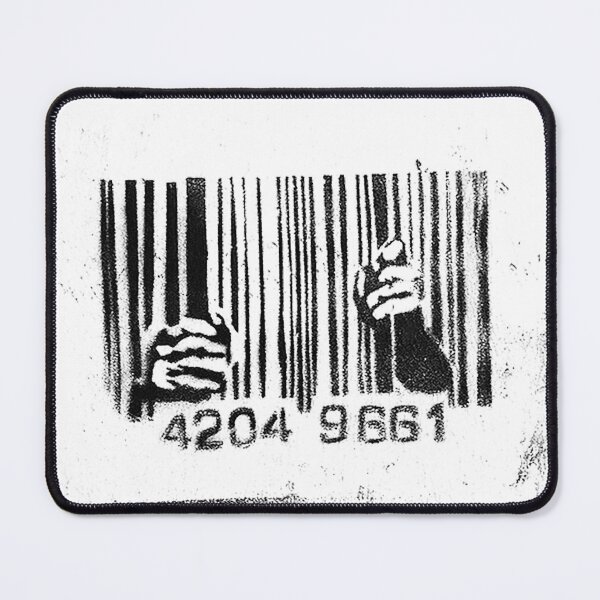 Item preview, FUCK THE SYSTEM! Cool and Funny Wrecked Punk Tshirt Barcode Jail BLACK designed and sold by DRK7DSGN.