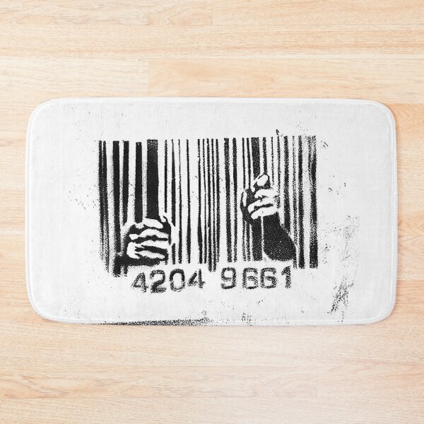 Item preview, FUCK THE SYSTEM! Cool and Funny Wrecked Punk Tshirt Barcode Jail BLACK designed and sold by DRK7DSGN.