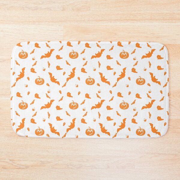 Item preview, Spooky orange bats, jack-o-lanterns, potions, ghosts Halloween Print orange designed and sold by Scarletdragonflyco ?????.