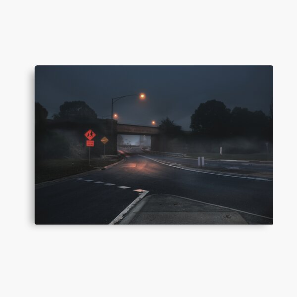 Fog Fussell St bridge, Ballarat. Canvas Print