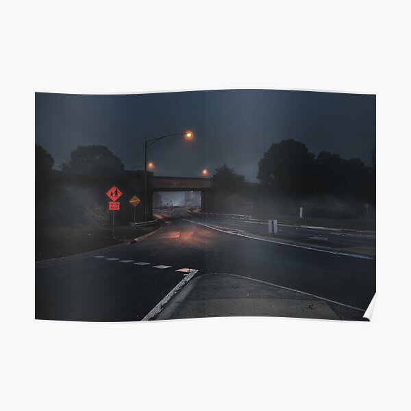 Fog Fussell St bridge, Ballarat. Poster