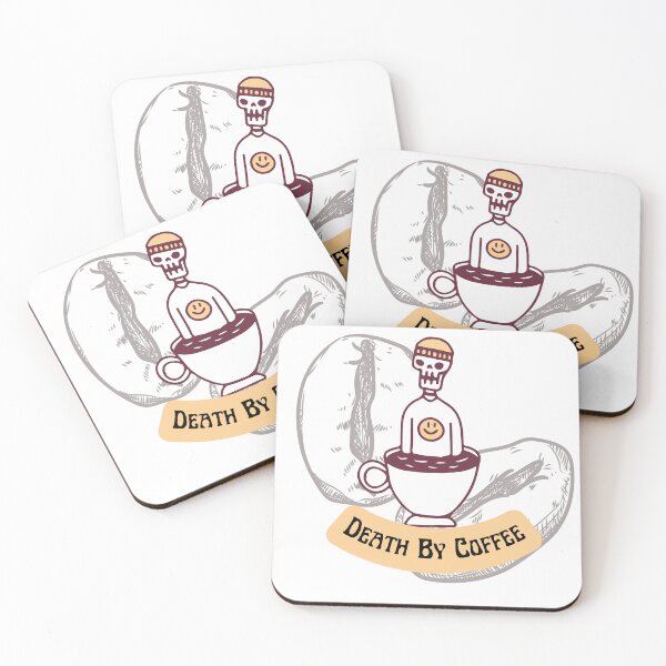 Item preview, Death By Coffee Skeleton Graphic designed and sold by Bsay89.