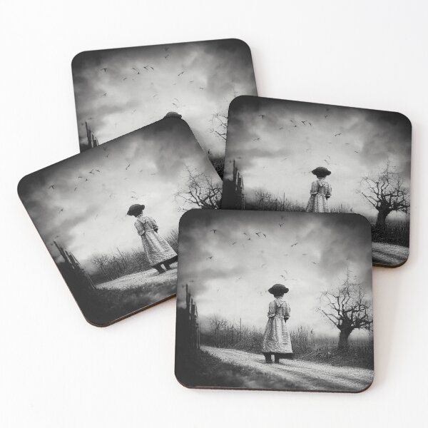 Item preview, Creepy photo in the countryside with crows  A.I. generated designed and sold by JinxedMonster.