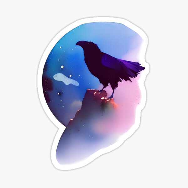 Celestial Crow Sticker