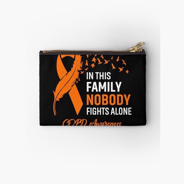 Item preview, In This Family Nobody Fights Alone COPD Awareness Feather Ribbon designed and sold by frechettee.
