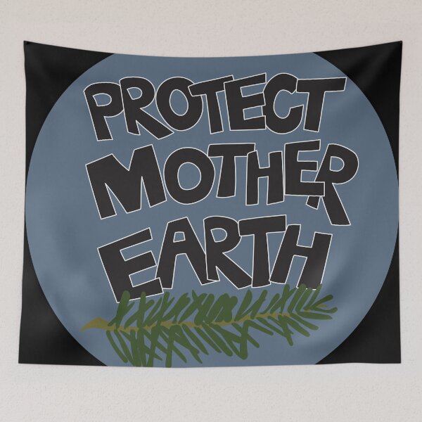 Item preview, Protect Mother Earth Illustrated Text Badge Climate Ambassadors designed and sold by AngelDawnDesign.