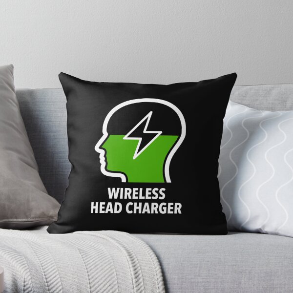 Wireless Head Charger [Dark] Throw Pillow