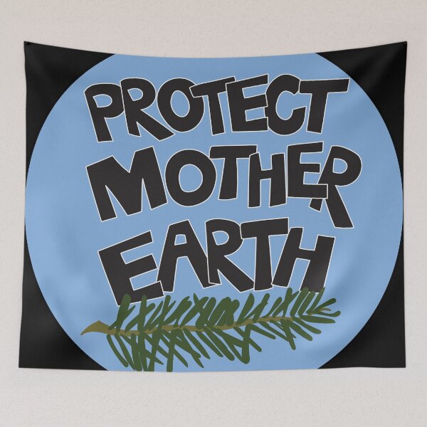 Item preview, Protect Mother Earth Illustrated Text Badge Climate Ambassadors designed and sold by AngelDawnDesign.